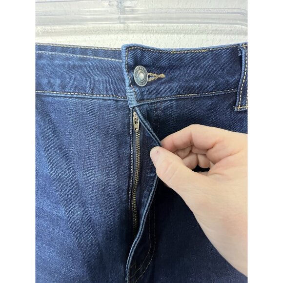 Time And Tru Dark Wash Jeans Slit Front Sz 18 Regular High Rise - Picture 5 of 11